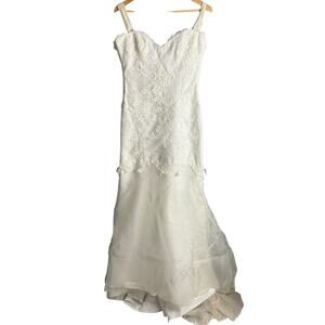 Romona Keveza Sweetheart Mermaid Wedding Gown White Size 10